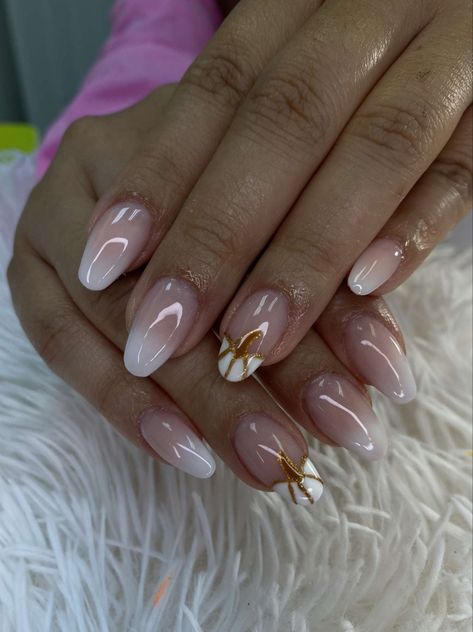 Neutral Fall Nails Pumpkin, White Pumpkin Nails Fall, Cute White Fall Nails, French Manicure With Pumpkin, French Thanksgiving Nails, Nude Pumpkin Nails, Pumpkin French Nails, Pumpkin Tip Nails, Fall Baby Shower Nails