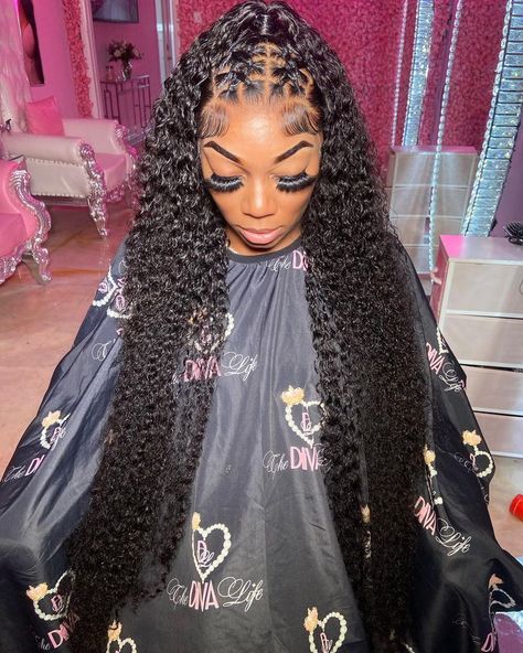 Water Curls Wig, Water Curls, Curls Wig, Best Braid Styles, Frontal Wig Hairstyles, Black Ponytail Hairstyles, Braided Cornrow Hairstyles, Protective Hairstyles Braids, Pretty Braided Hairstyles