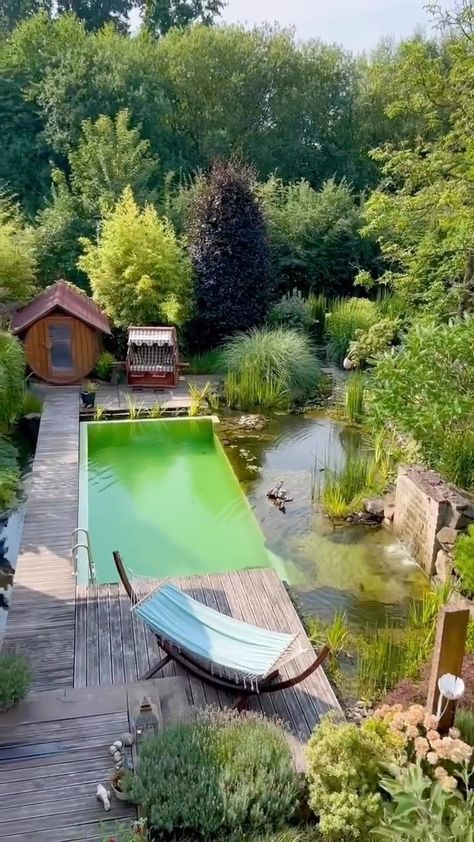 Marc R�émy | 💧🌱 excellent pool and setting ❌ no chlorine . . . . . . Pool by @gartensperling 📷 by @gartensperling #naturalswimmingpool #naturalpool... | Instagram Natural Pools Backyard Swimming Ponds, Natural Pool Ideas, Swim Pond, Pond Pool, Natural Swimming Ponds, Garden Pond Design, Earthship Home, Swimming Pool Hot Tub, Swimming Pond