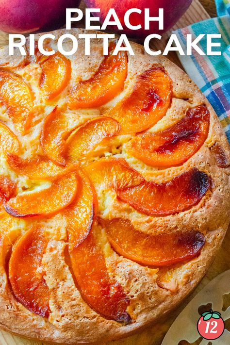 Peach Blueberry Ricotta Cake, Peach Ricotta Cake, Ricotta Peach, Peach Ricotta, Breakfast Muffin, Peach Blueberry, Nutella Cake, Ricotta Cake, Peach Cake