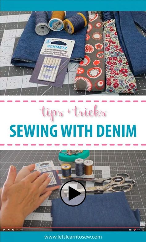 Sewing Denim, Denim Sewing, Denim Crafts Diy, Blue Jeans Crafts, Sewing Machine Needles, Pinking Shears, Jean Crafts, Sewing Needles, Denim Crafts