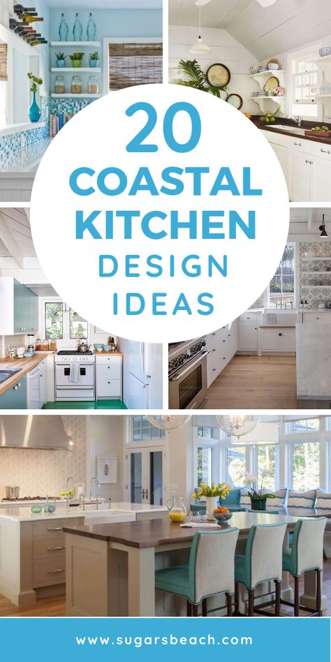 Beach Themed Kitchen Decor, Kitchen Beach Decor, Beach Kitchen Ideas, Beachy Kitchens, Coastal Kitchen Ideas, Coastal Kitchens, Beach Theme Kitchen, Coastal Farmhouse Kitchen, Nautical Kitchen