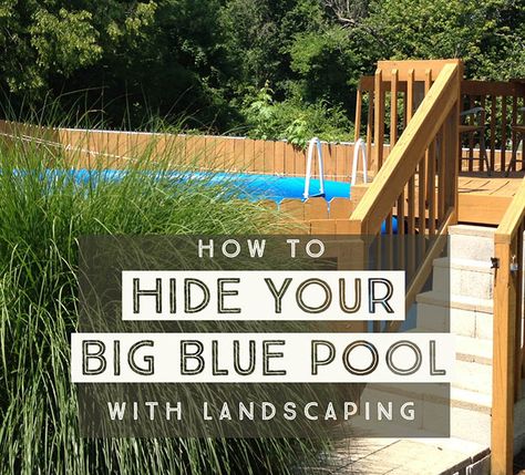 Hiding a Big Blue Above Ground Pool in a Landscaped Backyard Pool And Pool House Ideas, Round Above Ground Pool, Inground Pool Landscaping, Cheap Pool, Outside Pool, Intex Pool, Pool Life, Pool Landscape Design, Round Pool