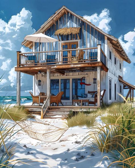 beach house ✨️paradise✨️ Share your thoughts below 👇 Created by: @midjourneypalette 🎨 ❌️Watermark removal from images is not allowed #midjourney #aiart #sunset #nature #beach #surflife #midjourneyart #midjourneyai #aiartcommunity #digitalart #visualart #oceanvibes Beach House Drawing, Tropical Beach Houses, Instagram Beach, Ocean Vibes, Sunset Nature, Surf Life, House Drawing, Modern Landscaping, Not Allowed