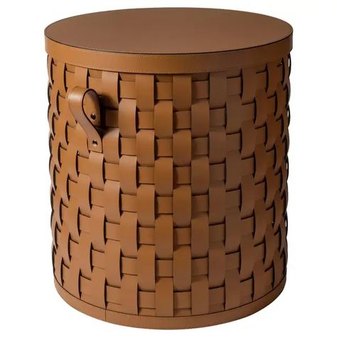 Tall Basket, Board Game Storage, Leather Basket, Lidded Baskets, Small Basket, Round Basket, Tabletop Accessories, Round Leather, Jewelry Tray