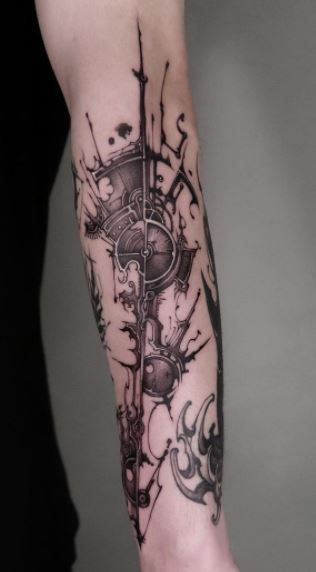 75 Steampunk Tattoos For The Hardcore Steampunk Fans - Tattoo Me Now Steampunk Arm Tattoo, Steampunk Tattoo Ideas For Men, Steampunk Tattoos For Women, Steampunk Tattoo Ideas, Sci Fi Tattoo, Stuff For Your Room, Steampunk Tattoo Design, Steampunk Tattoos, Steampunk Arm