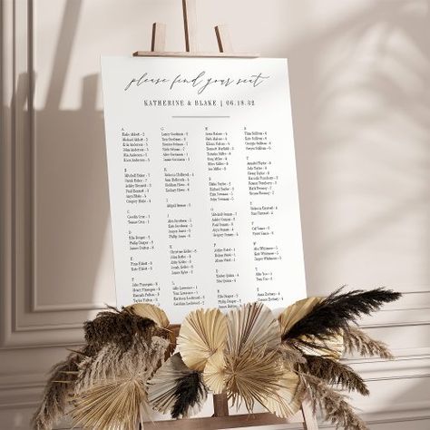 $44.2 | Please Find Your Seat | Alphabetical Seating Chart - wedding signage, wedding seating chart, wedding guest seating, modern handwritten script, black and white, elegant calligraphy lettering, alphabetical seating plan, please find your seat Alphabetical Seating Chart Wedding, Wedding Guest Seating, 12 Tables, Alphabetical Seating Chart, Find Your Seat, Table Assignments, Wedding Reception Seating, Guest Table, Elegant Calligraphy