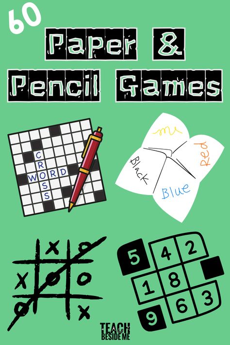 Fun Paper Board Games to Play With a Pen or Pencil Paper Board Games, Paper And Pencil Games, Pencil Games, Geography Homeschool, Word Ladders, Games For All Ages, Dots And Boxes, Pen And Paper Games, Writing Curriculum