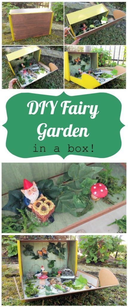 Upcycled Fairy Garden in a Box Shoe Box Fairy Garden, Fairy Garden Box, Diy Wedding Food, Craft Room Organization Diy, Small Craft Rooms, Tissue Paper Crafts, Fairy Box, Crate Diy, Diy Wedding Backdrop