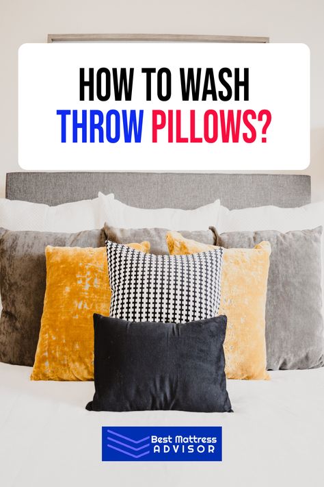 Wash Throw Pillows How To Wash Throw Pillows, Wash Feather Pillows, Bedroom Cleaning Checklist, Coach Pillows, Diy Macramé, Glamour Home, How To Clean Pillows, Chenille Pillow, Clean Bedroom