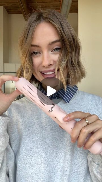 Straight Waves Hair, Loose Waves Bob Hair, Styling Medium Length Hair With Layers Tutorial, Shoulder Length Waves How To Do, Lange Airflow Styler, L’ange Hair Tools, Beach Waves Medium Length Hair Tutorial, How To Curl Long Hair With Lange Le Duo, Loose Wave Tutorial