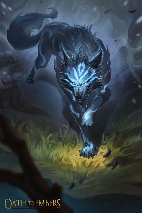 ArtStation - Wolf, Azid Faizi Elemental Wolf, Wolf Fantasy Art, Blue Werewolf, Fantasy Cards, Winter Wolf, Blue Wolf, Wolf Artwork, Fantasy Wolf, Grey Wolf