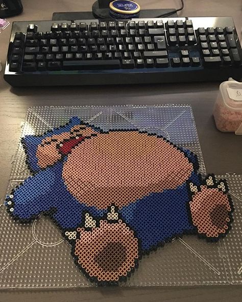 Since I can't seem to find Snorlax in Pokemon go I made a bead Snorlax instead :p. Sprite by "TheSlaidn". #perler #perlerbeads #beads #hama #hamabeads #sweden #sverige #göteborg #gothenburg #2016 #pixelart #artbyfredd #mario #artkal #nerdstuff #life #mario #retro #8bit #8bitart #pärlor #pärlplatta #crafts #beadart #beadsprites #worldofnerdart #igerspixelart #nabbi #photopearls #pixelkonst Pokemon Perler Bead Patterns, Hama Beads Pokemon, Snorlax Pokemon, Pokémon Perler, Hama Mini, Pokemon Perler, Pokemon Bead, Pokemon Pattern, Pokemon Perler Beads