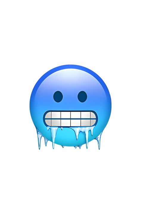 Freezing Emoji, Cold Emoji, Ice Emoji, Cold Icon, Tiktok Templates, Emoji Ip, Blue Smiley Face, Emoji People, Phone Emoji