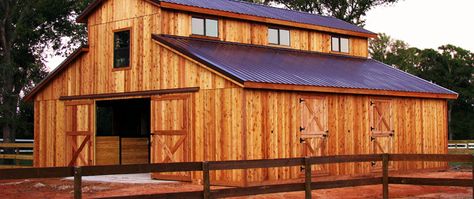 Solid wood barns from BarnsandBuildings.com. Rustic Barn Homes, Quantity Surveying, Wood Homes, Storage Barn, Barn Builders, Ranch Ideas, Horse Facility, Barn Shop, Pole Barns