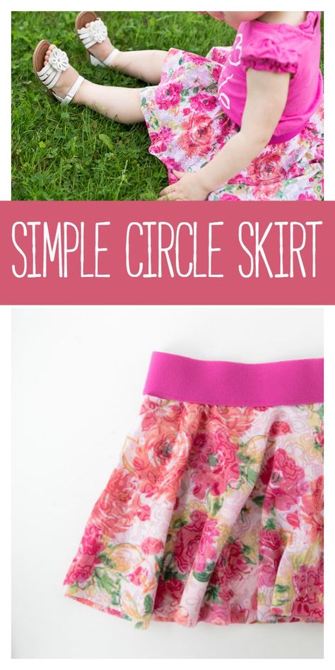 Easy Circle Skirt Pattern-Sew this cute and simple circle skirt for little girls. This free pattern is so easy to follow you'll want to make a million! #sewing #sew #pattern #crafts Sewing Classes For Beginners, Circle Skirt Tutorial, Circle Skirt Pattern, Skirt Pattern Free, Skirt Sewing Pattern, Skirt Sewing, Skirt Tutorial, Trendy Sewing, Beginner Sewing Projects Easy