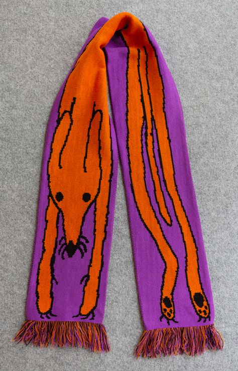 Maximalist Scarf, Knitting Patterns Scarf, Funky Scarf, Cool Scarf, Funky Scarves, Graphic Scarf, Football Scarf, Horror Movie Characters, Cool Fits