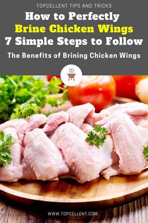 Marinated Chicken Wing Recipes, Dry Brine Chicken Wings, How To Brine Chicken Wings, Brining Chicken Wings, Marinating Chicken Wings, How To Clean Chicken Wings, Chicken Wing Brine Recipes, Chicken Wings Brine, Chicken Brines