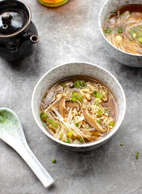 Shiitake Mushroom Soup, Shiitake Mushrooms Recipes, Vegan Ravioli, Asian Soup Noodle, Group Recipes, Noodle Soups, Ravioli Filling, Mushroom Varieties, Plant Based Soups