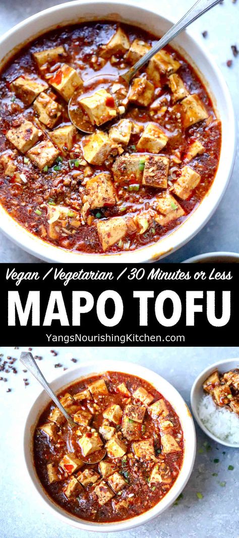 Vegan Mapo Tofu Spicy Mushroom And Tofu Mazemen, Fermented Tofu Dishes, Doubanjiang Recipes, Tofu Stew, Vegan Mapo Tofu Recipe, Mapo Tofu Recipe, Vegetarian Day, Mapo Tofu, Tofu Dishes