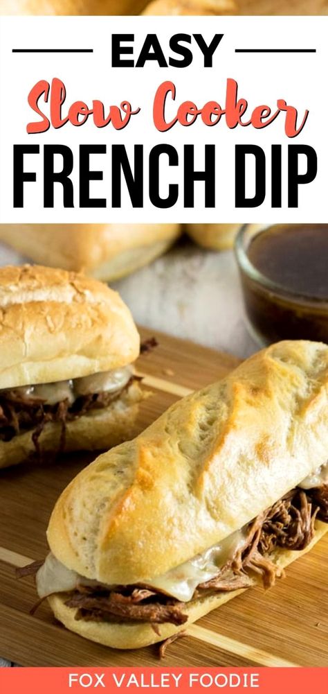 Indulge in the simplicity of this Slow Cooker French Dip recipe, where the magic happens as beef gently simmers in the crock pot until it reaches the perfect shreddable texture. A chuck roast is your go-to choice for crafting a mouthwatering French Dip Sandwich. As it cooks, the slow cooker works its wonders, transforming this tough cut into irresistibly tender bites, ready to be heaped onto a fresh French roll. Easy Slow Cooker French Dip, Roast Beef French Dip, Beef Sandwiches Crock Pot, Crock Pot French Dip Sandwiches, Honey Ham Recipe, Crock Pot French Dip, Chuck Roast Crock Pot Recipes, Crock Pot Chuck Roast, French Dip Sandwich Crockpot