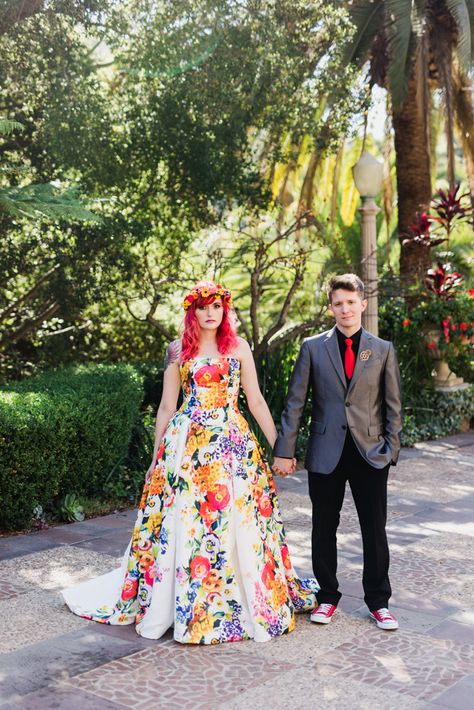 Houdini Estate, Non White Wedding Dresses, Kat Williams, Fair Wedding, Funky Wedding, Wedding Ceremony Script, Bridal Theme, Amazing Wedding Photography, Colourful Wedding