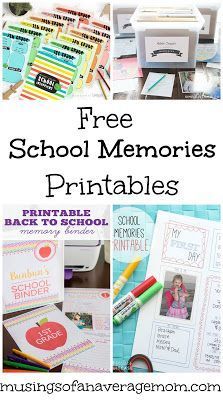 School Memory Book Printables, School Memory Binder, Memories Box Diy, School Work Organization, School Memories Scrapbook, School Moments, School Year Memories, Memory Book School, School Interview