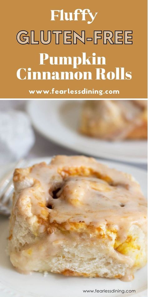 You are going to love these festive gluten free pumpkin cinnamon rolls. They are fluffy and light and taste amazing with the cinnamon icing. These pumpkin cinnamon rolls are perfect for fall! Gluten Free Pumpkin Cinnamon Rolls, Gluten Free Pumpkin Roll, Gluten Free Cinnamon Rolls Recipe, Fall Desserts Gluten Free, Moldy Bread, Gluten Free Pumpkin Desserts, Making Cinnamon Rolls, Pumpkin Rolls Recipe, Gluten Free Cinnamon Rolls