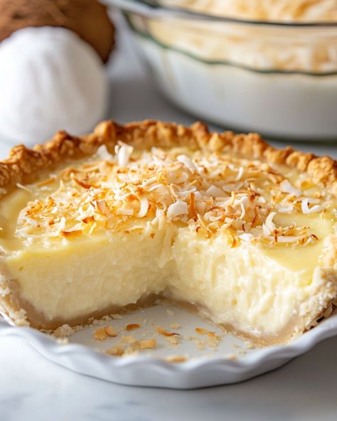 Thought Nana's recipe was lost, but I found it! It tastes even better than I remember. Easy Macaroons Recipe, Pie Coconut, Yummy Pie, Coconut Cream Pie Recipes, Chocolate Macaroons, Chess Pie, Coconut Pie, Coconut Custard, Pie Pie