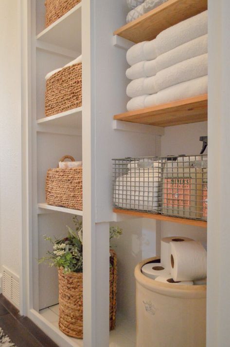 Closet Organizing Hacks, Organize A Linen Closet, Linen Closet Organization Hallway, Linen Closet Design, Linen Closet Shelves, Linen Closet Makeover, Bathroom Linen Closet, Linen Closet Storage, Hallway Closet