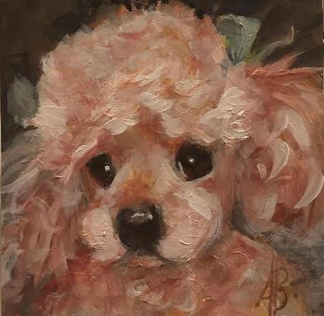 Poodle Painting, Shoes Painting, Paintings Of Dogs, Dog Portraits Painting, Painting Drawing Ideas, Pet Paintings, Dog Poodle, Tea Cup Poodle, Animals Drawing