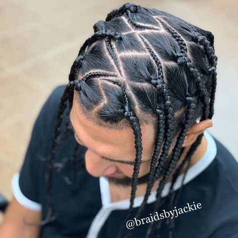 Braids inspired by @natalystyles1 ... he had different pictures of braids done by different braiders. He asked me which one I could do. I… Bun Men, Single Braids Hairstyles, Man Braids, Box Braids Men, Black Boy Hairstyles, Latest Braided Hairstyles, Braid Styles For Men, Boy Braids Hairstyles, Cornrow Hairstyles For Men