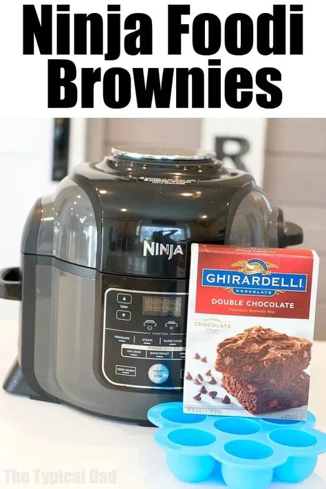 Ninja Foodi brownies cooked in your air fryer and pressure cooker machine are great! If you've never had air fryer brownies here is the time to try it out. #ninjafoodirecipes #ninjafoodi #brownies #airfryer #dessert #chocolate #pressurecooker Ninja Products, Air Fryer Brownies, Ninja Cooking System, Ninja Cooking System Recipes, Ninja Recipes, Dessert Chocolate, Premium Chocolate, Ninja Foodi, Brownie Mix