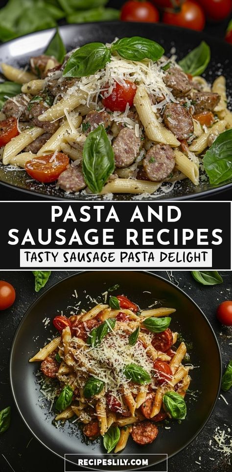 I can't get enough of this tasty sausage pasta delight! Packed with flavor from juicy sausage, fresh tomatoes, and aromatic basil, this dish is perfect for any dinner. Easy to make and absolutely satisfying, it's sure to become a new favorite in my kitchen! Pasta And Sausage Recipes, Meals Everyone Will Love, Italian Sausage Recipes Pasta, Sausage Marinara, Chorizo Pasta, Sausage Pasta Recipes, Spaghetti Meat Sauce, Italian Sausage Recipes, Sausage Dishes