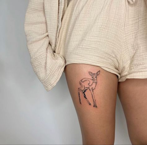 Deer Tattoos For Women, Baby Deer Tattoo, Fawn Tattoo, Deer Tattoos, Funky Tattoos, Deer Tattoo, Tattoo Flash Sheet, Different Tattoos, Instagram Baby