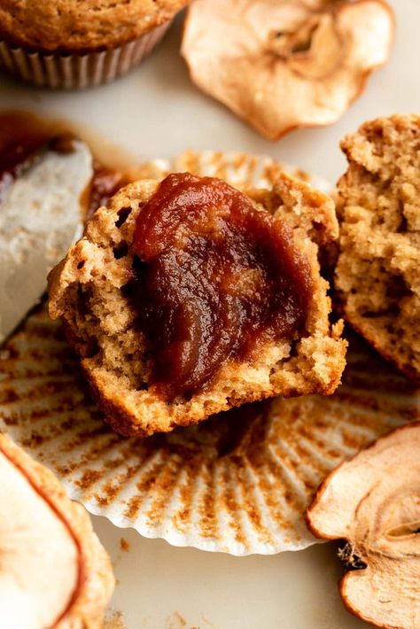 These apple butter muffins are swirled with a cinnamon cream cheese topping and are baked with spiced apple butter! These delightful treats bring together the rich creaminess of cream cheese and the comforting sweetness of apple butter, making them the ultimate fall indulgence. The are the perfect fall muffins to satisfy yout fall baking itch! Muffins Cream Cheese, Bourbon Banana Bread, Apple Butter Muffins, Spiced Apple Butter, Fall Muffins, Cream Cheese Swirl, Butter Muffins, Fall Pies, Butter Alternative