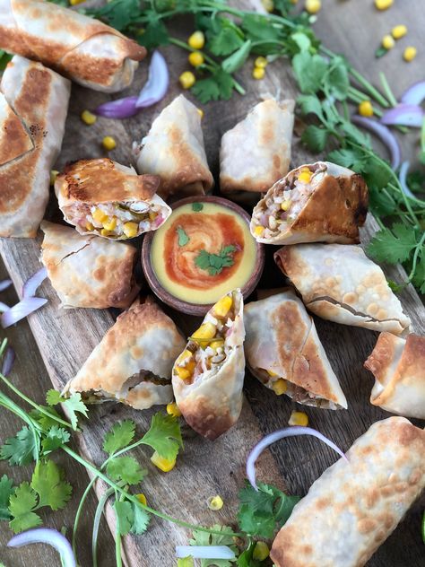 Mexican Egg Rolls, Plantiful Kiki, Easy Plant Based Recipes, Mexican Egg, Starch Solution Recipes, Vegan Egg Rolls, Recipes Plant Based, Mexican Eggs, Mcdougall Recipes