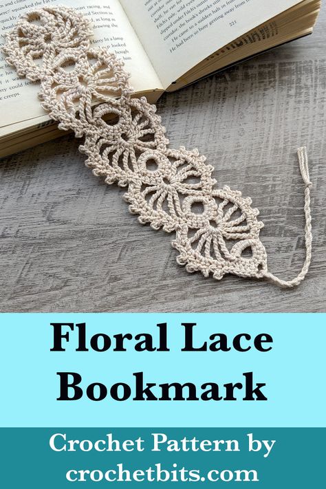 Crochet Floral Lace Bookmark Pattern Free Lace Crochet Patterns, Crochet Lace Bookmark, Bookmark Crochet Pattern, Crochet Bookmarks Free Patterns, Lace Bookmark, Crochet Craft Fair, Crochet Baby Projects, Bookmark Crochet, Bookmark Pattern