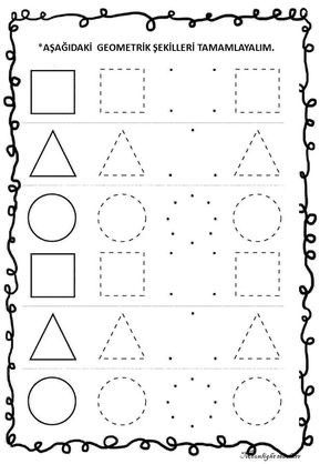 Shapes Worksheets Preschool, Shape Worksheets For Preschool, Shape Activities Preschool, Fun Worksheets For Kids, Pre Writing Activities, Kids Worksheets Preschool, Tracing Worksheets Preschool, Preschool Math Worksheets, Worksheets For Preschool