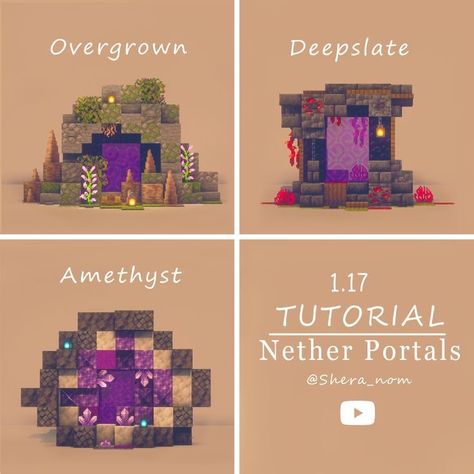 Minecraft Portal, Nether Portal, Rumah Minecraft Sederhana, Portal Design, Minecraft Structures, Bangunan Minecraft, Minecraft Castle, Cool Minecraft Creations, Cute Minecraft Houses