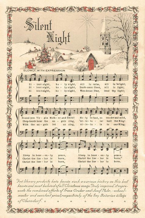 Vintage Christmas Sheet Music Printable, Christmas Sheet Music Art, Silent Night Wallpaper, Sheet Music Christmas Crafts, Printable Christmas Songs Music Sheets, Old Hymns Sheet Music, Vintage Sheet Music Crafts, Silent Night Sheet Music Free Printable, Sheet Music Printable Free