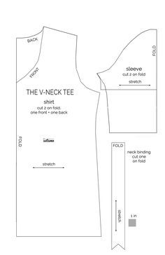 shown below. Sew that portion together using a half inch seam allowance, stopping exactly at the pin that marks the V Neck Blouse Pattern Free, V Neck Shirt Sewing Pattern, V Neck Shirt Pattern, V Neck Sewing Pattern, T-shirt Pattern, How To Make A Shirt, Tshirt Sewing Pattern, Marvellous Designer, Tee Shirt Pattern