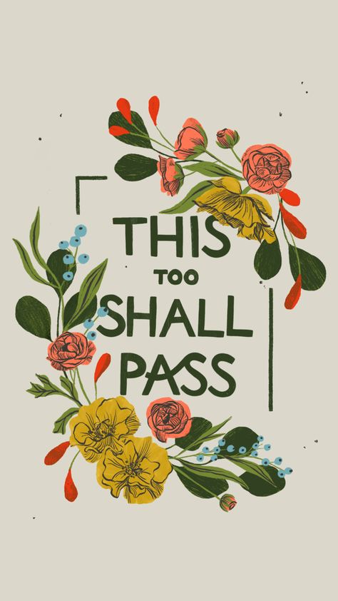 Quote Wallpaper Iphone, This Too Shall Pass Quote, Quote Wallpaper, Dreamy Landscapes, This Too Shall Pass, Bohemian Art, New Backgrounds, Retro Illustration, Digital Wallpaper