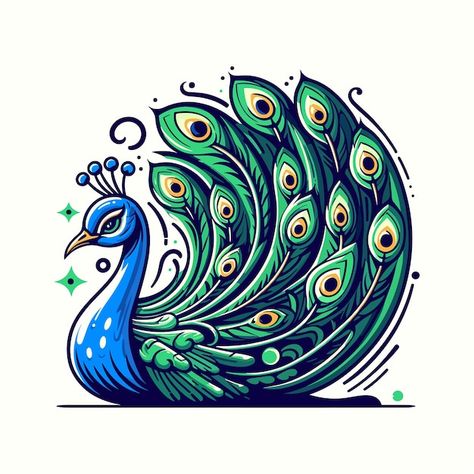 Dancing Peacock Drawing, Sanjhi Art, Peacock Portrait, Peacock Vector, Peacock Drawing, English Day, Kid Drawing, Premium Vector Cartoon, Aries Art