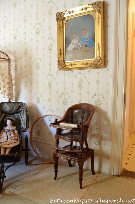 Friends Interior, Dear Dolly, Pittock Mansion, Victorian Nursery, Dollhouse Miniatures Rooms, Cozy Reading Chair, Historic Interiors, Storybook Nursery, Cottage Nursery