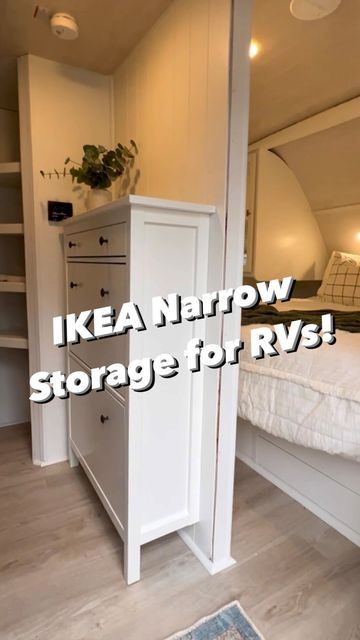 Tiny Home Shoe Storage, Ikea Hacks For Rv Living, Rv Dresser Ideas, Shoe Storage In Rv, Rv Ikea Hacks, Trailer Shoe Storage, Camper Shoe Storage Ideas, Small Camper Storage Hacks, Trailer Hacks Space Saving