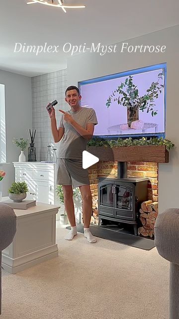 Paul Brooks on Instagram: "My Viral Log Burner 🪵🔥

Hope this explains how this works and puts your mind at rest that the logs beside the fire will not catch fire or my TV 😅

These are my measurements:

Width: 168cm
Dept: 35cm
Fire opening: 112cm
Hearth: 62cm
55 inch TV

AD - @dimplexfires @mansfieldfireplaces 

#logburners #logburnerstyling #mediawall #fireplacedesign #fireplaceideas #moderncountryhome" Log Burner Tv Wall, 55 Inch Tv, Log Burner, Tv Ads, Media Wall, Modern Country, Fireplace Design, Me Tv, Tv Wall