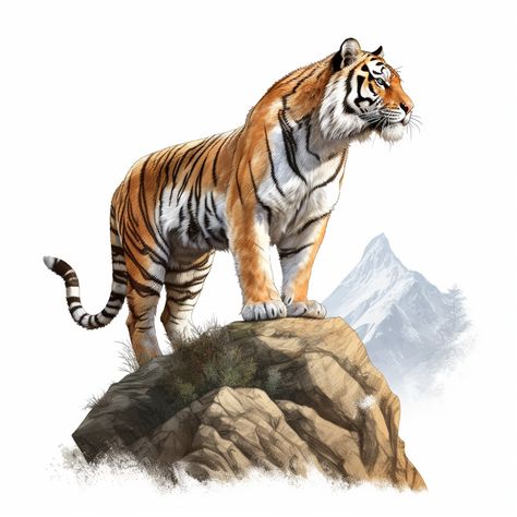 5D Diamond Painting Orange Tiger on a Rock Kit Offered by Bonanza Marketplace. www.BonanzaMarketplace.com #diamondpainting #5ddiamondpainting #paintwithdiamonds #disneydiamondpainting #dazzlingdiamondpainting #paintingwithdiamonds #tigerdiamondpainting #tigerdiamondart Tiger Side View Drawing, Mural Elephant, How To Draw Tiger, Jungle Artwork, Big Cat Species, Tiger Images, Tiger Artwork, Painting Orange, Dancer Painting