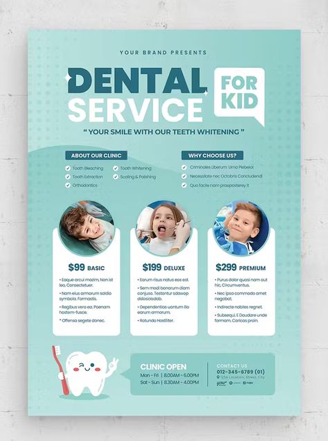 Dental Dentist Flyer Template AI, EPS Dentist Creative Ads, Dental Flyer Design, Dental Brochure, Poster Dentist, Dentist Poster, Dental Poster, Dental Photos, Dental Posters, Remedies For Tooth Ache