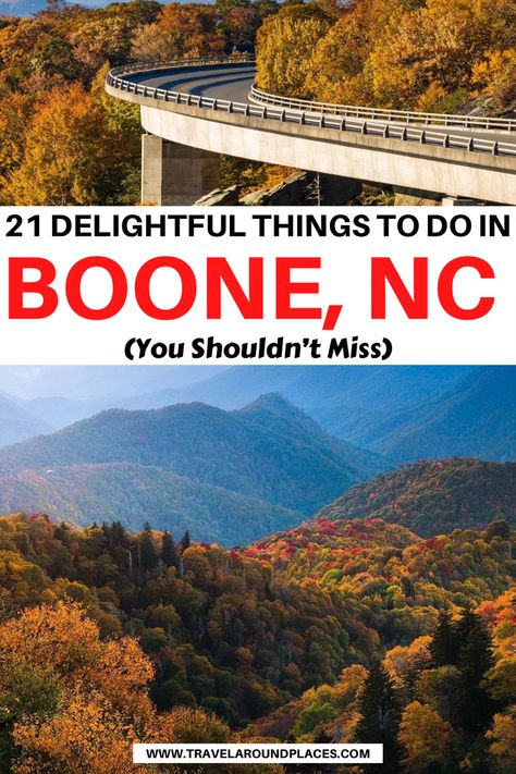 21 Delightful Things to do in Boone North Carolina | best things to do in Boone | fun things to do in Boone | unique things to do in Boone | outdoor things to do in Boone | places to visit in Boone | things to see in Boone | #thingstodo #hikingadventures #bucketlist #roadtrip #usatravel Boone North Carolina, Sunrise Mountain, Appalachian State University, Foggy Mountains, Boone Nc, Living History Museum, Picture Places, G Adventures, Free Things To Do